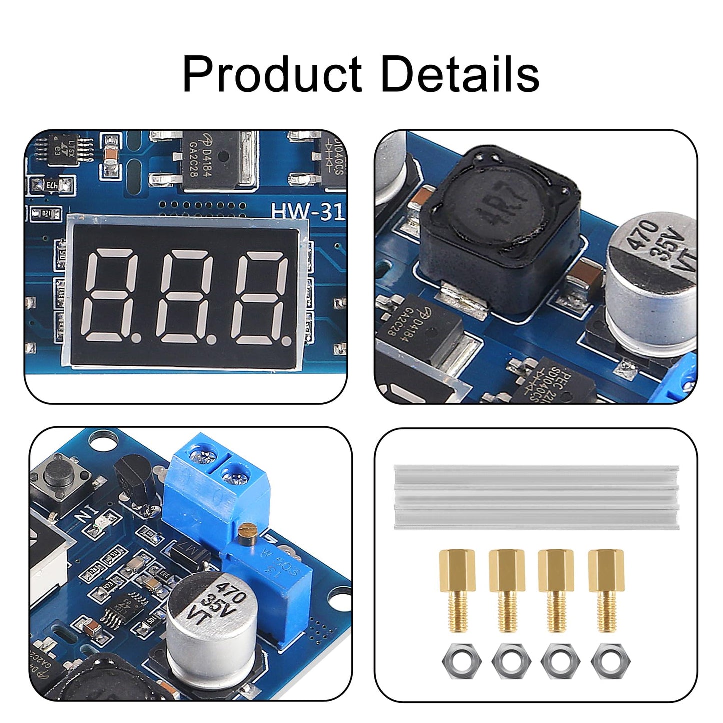 D-FLIFE 2pcs LTC1871 DC-DC Boost Step-up Voltage Converter Module 100W High Power Adjustable Output 3.5-35V Power Regulator Board with LED Voltage…