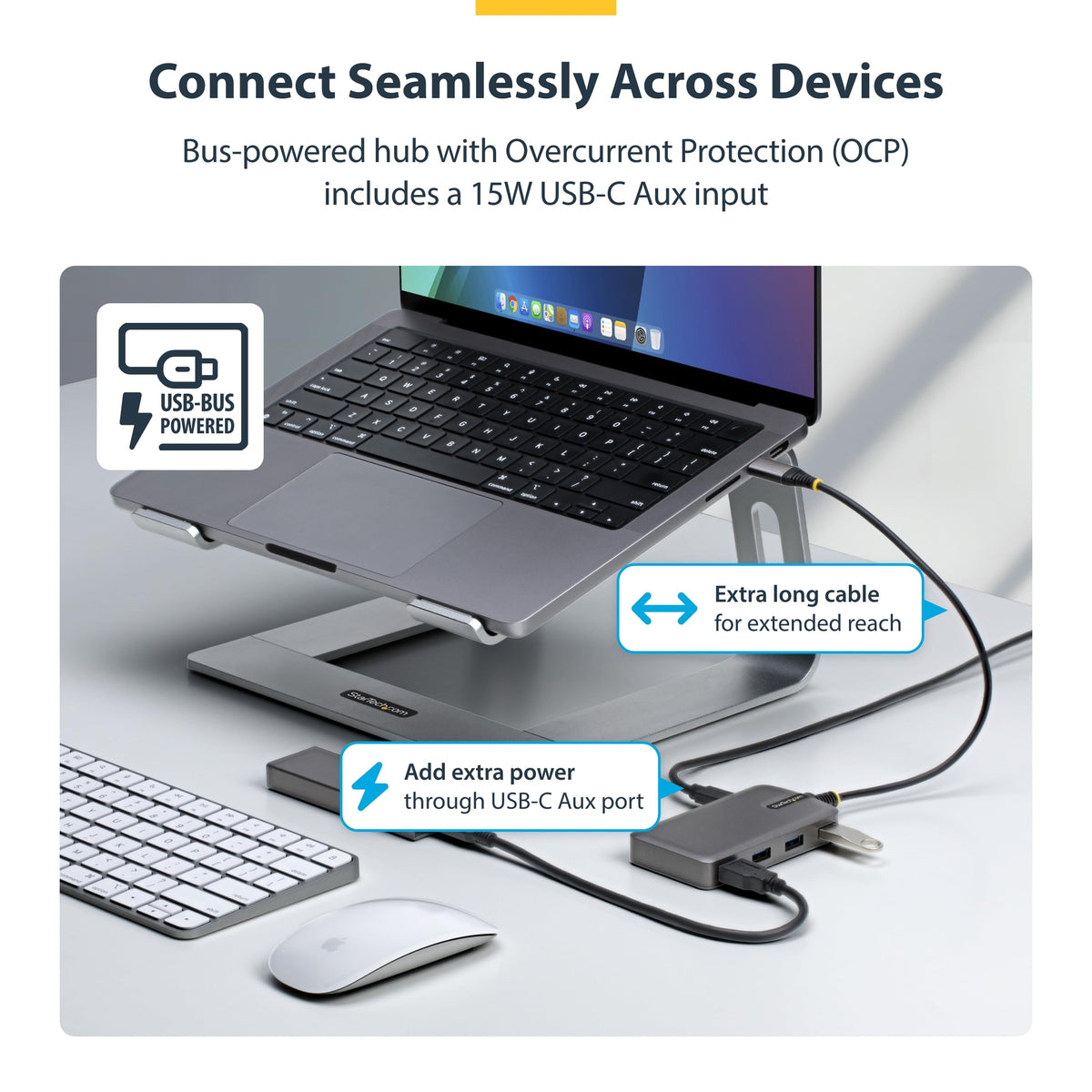 StarTech 4-Port USB-C Hub 5Gbps with 4X USB-A, Driverless (5G4AC-USB-C-HUB)