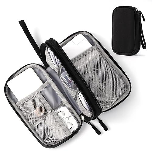 Tildaks Travel Electronic Organizer Pouch Bag, 3 Compartments Portable Electronic Phone Accessories Storage Multifunctional Case for Cable, Cord