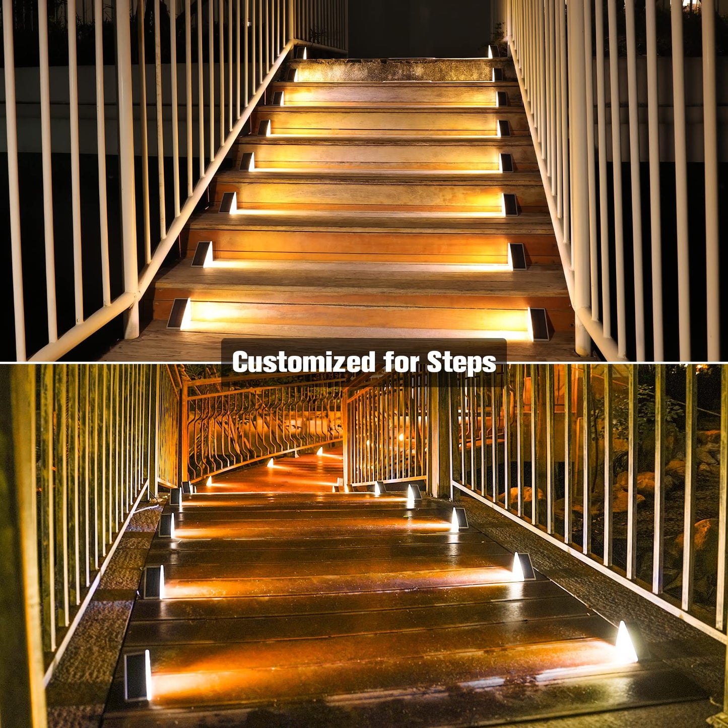 VOLISUN Solar Stair Lights 6 Pack, Solar Step Lights Outdoor Waterproof IP67, LED Outdoor Step Light,Outdoor Light Decor for Garden Stair, Deck, Front