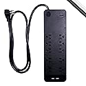 GE 37746 Ultra Pro Surge Protector 10 Outlets 4' Cord, Black