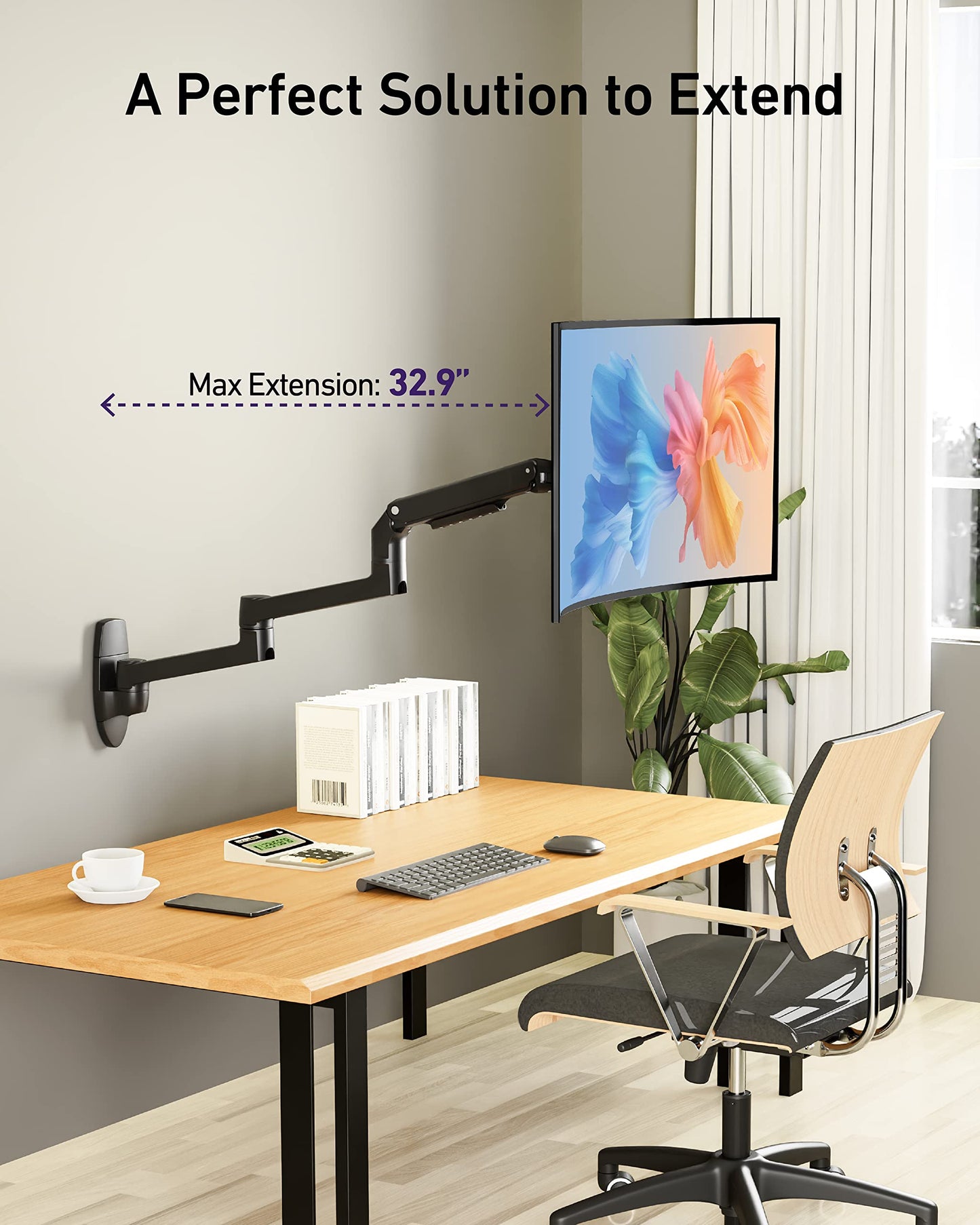 Extension Arm Only for Ergounion Monitor Mounts, to Increase Arm Length, Perfect Upgrade for The E6/W6 Series Monitor Arm | Not Compatible with Other
