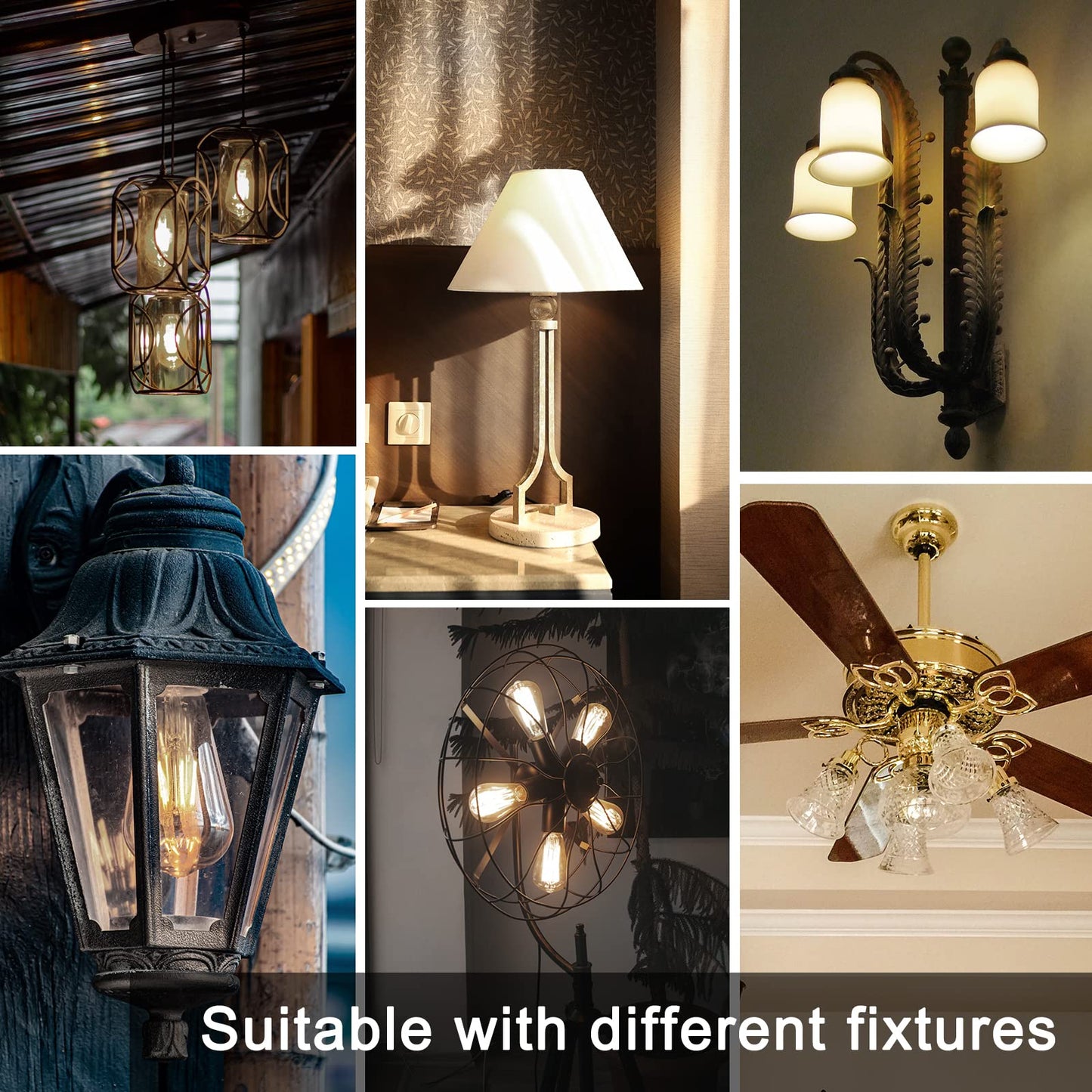 TJOY LED Edison Light Bulbs, E26 Dimmable Vintage Bulb, 8W = 60W Equivalent