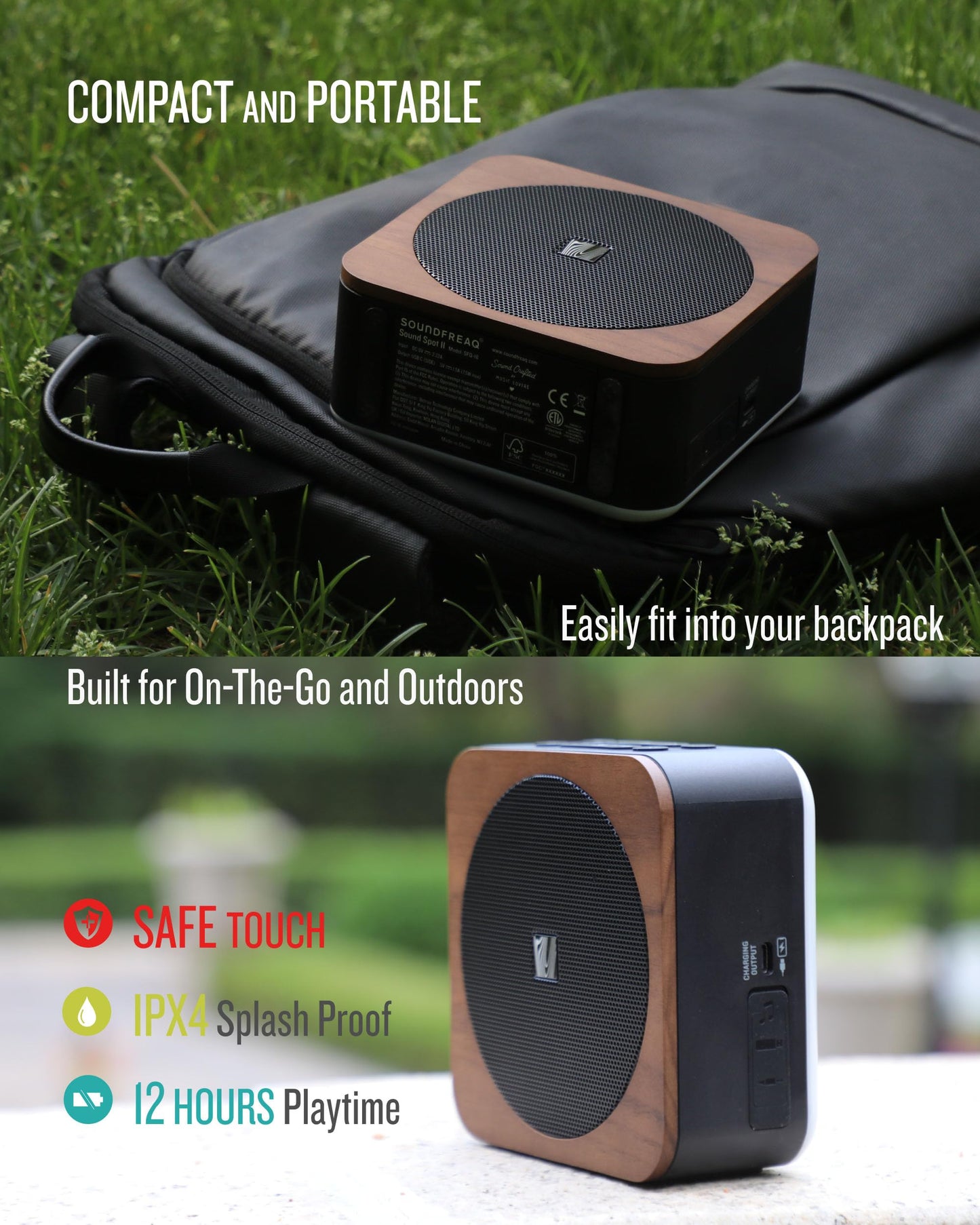 Soundfreaq Sound Spot II SFQ-18: Portable Bluetooth Speaker with Powerful Bass, Nature Sounds, Ambient Light, and Speakerphone (Black)