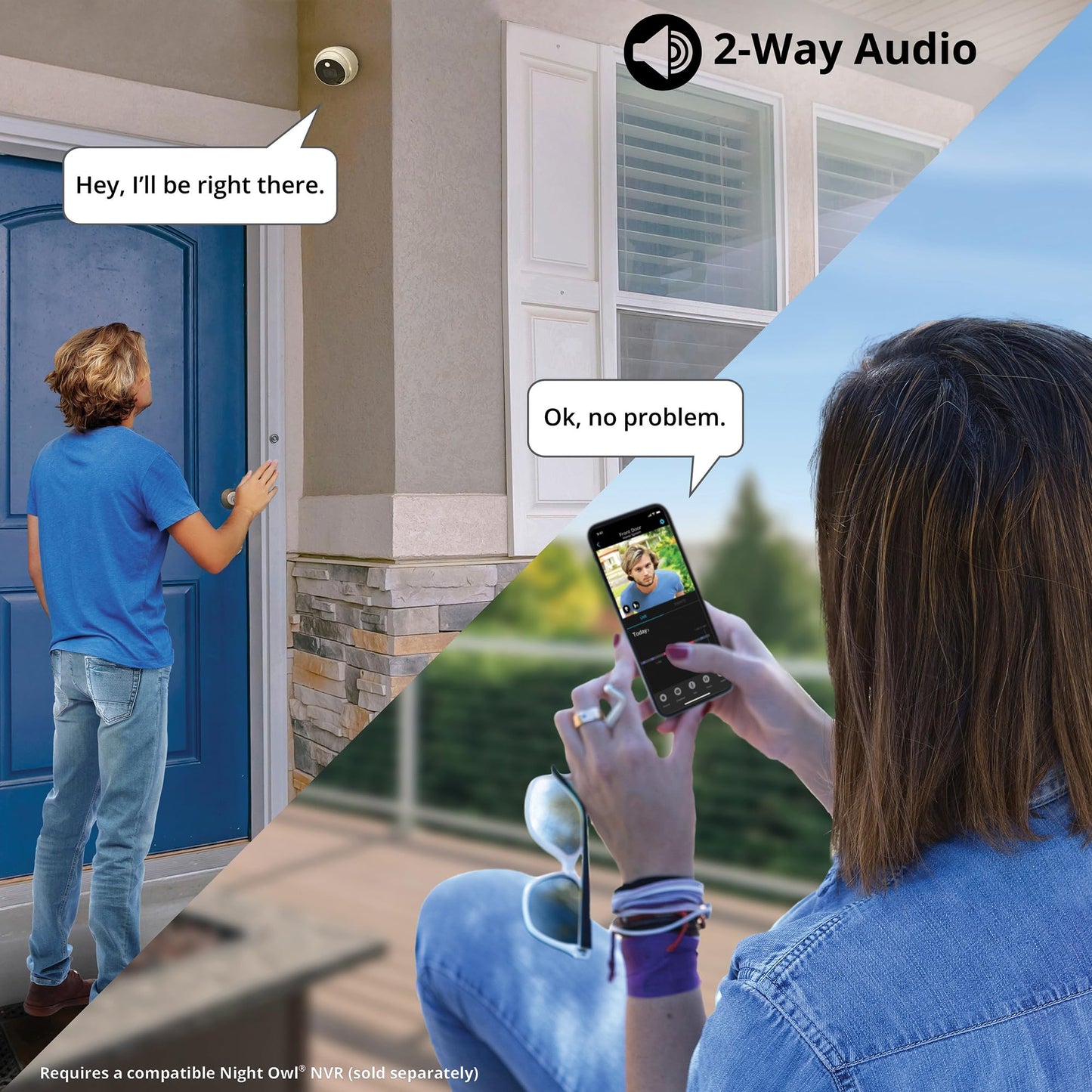 Night Owl Add On Wired IP 4K HD Indoor/Outdoor Deterrence Dome Camera with 2-Way Audio (1-Pack) - Camera Cable Not Included (Requires Compatible NVR