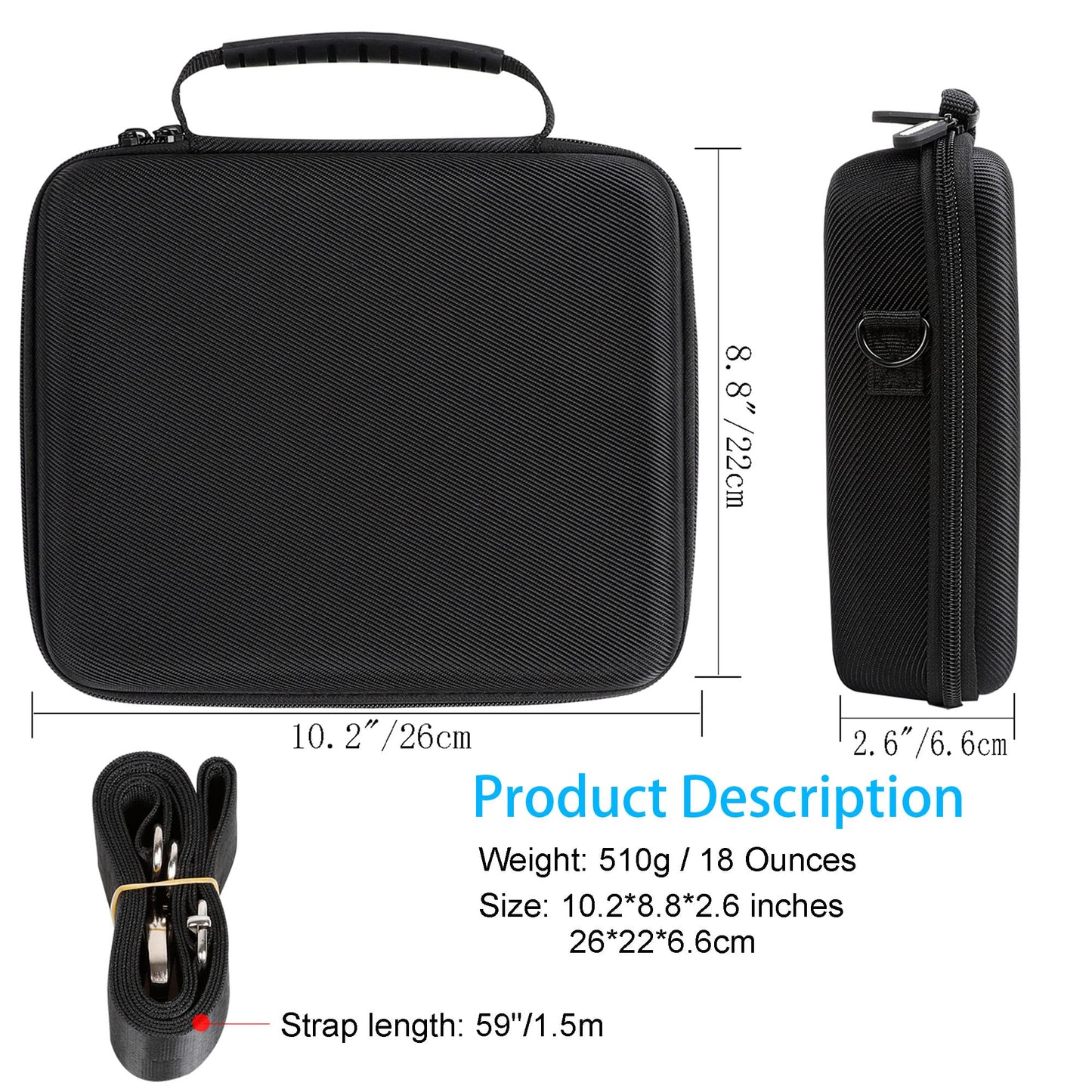 PellKing Hard Case for GoPro Hero 13/12/11/10/9/8/7/2018/6/5 Blcak/4 Silvery Action Camera, Accessories Carrying Storage Shoulder Bag With Strap