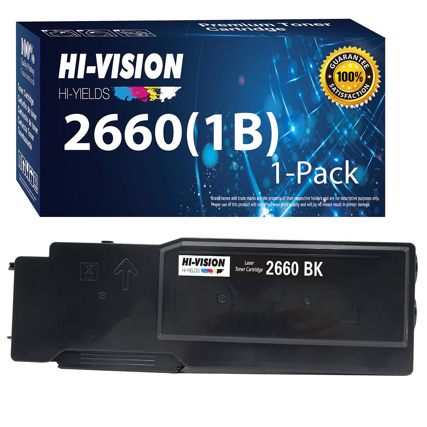 HI-Vision Compatible Toner Cartridge Replacement for C2660dn C2665dnf Extra High Yield Black 593-BBBU RD80W Printer (1 Pack)