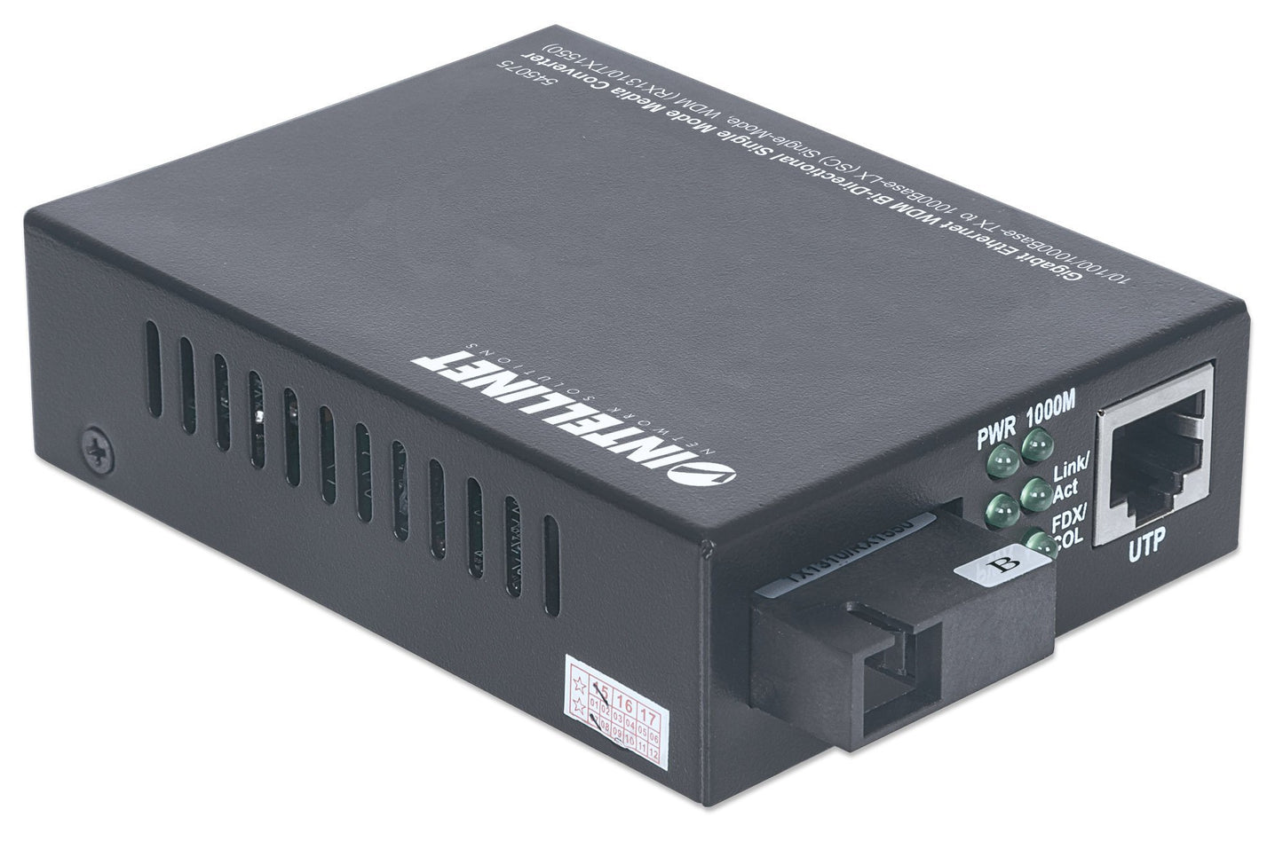 Intellinet Gigabit WDM Media Converter, SC to RJ45, 1310/1550 nm