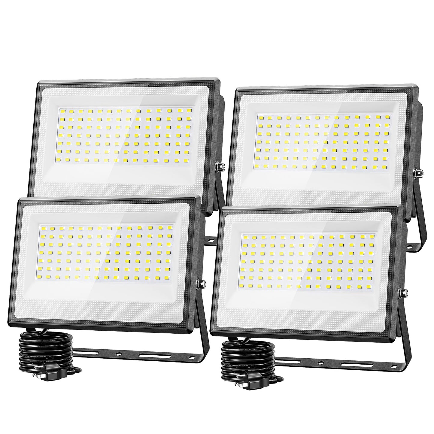 Olafus 130W Flood Lights Outdoor, 13000lm LED Work Light Plug in, 6500K Daylight White Led Flood Light Outdoor, IP66 Waterproof Security Lights