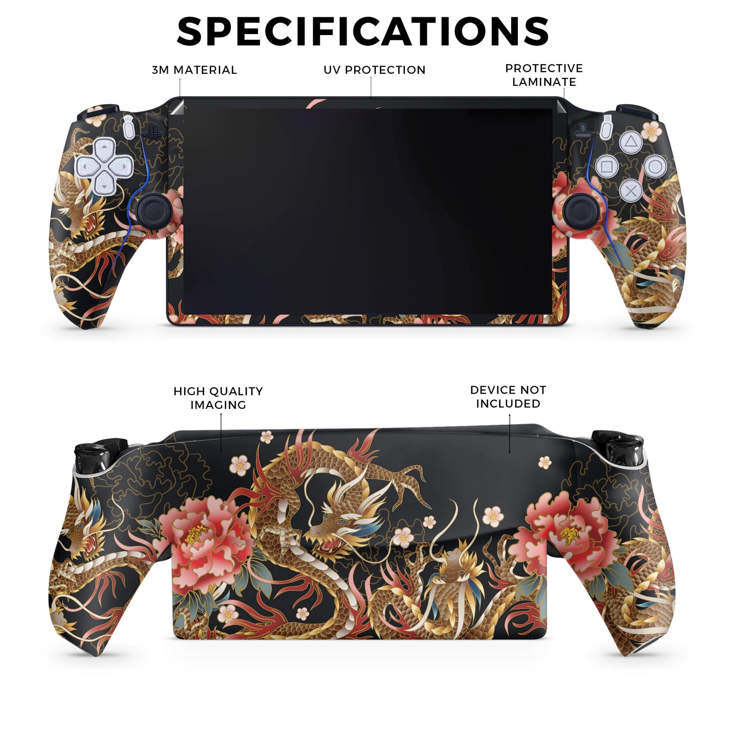 Gaming Skin Compatible with PS5 Portal Remote Player - Stitch Dragons - Premium 3M Vinyl Protective Wrap Decal Cover - Easy to Apply | Crafted in The