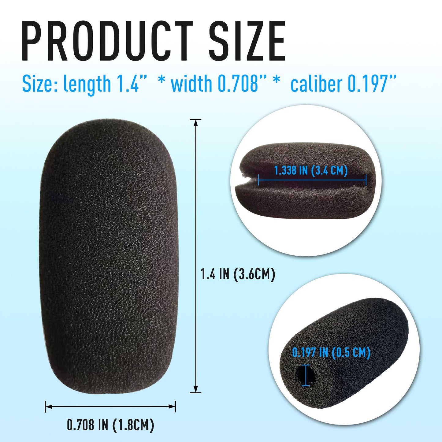 AKSONMN 10-Pack Foam Mic Covers for Wireless Laval.Operations Microphones - 1.4" Ball-Type Windscreen for Clear Audio, Fits Podcasting, Vlogging
