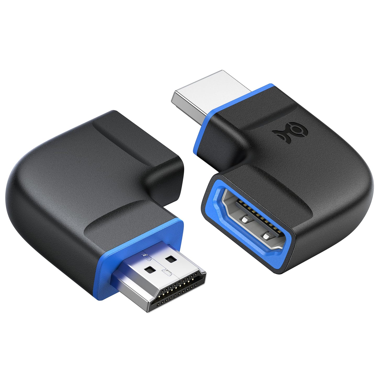 Cable Matters Combo-Pack 8K Flat Right Angle HDMI 2.1 Adapter with HDR, Supports 8K@60Hz / 4K@240Hz, 270 Degree and 90 Degree HDMI Adapter, Black