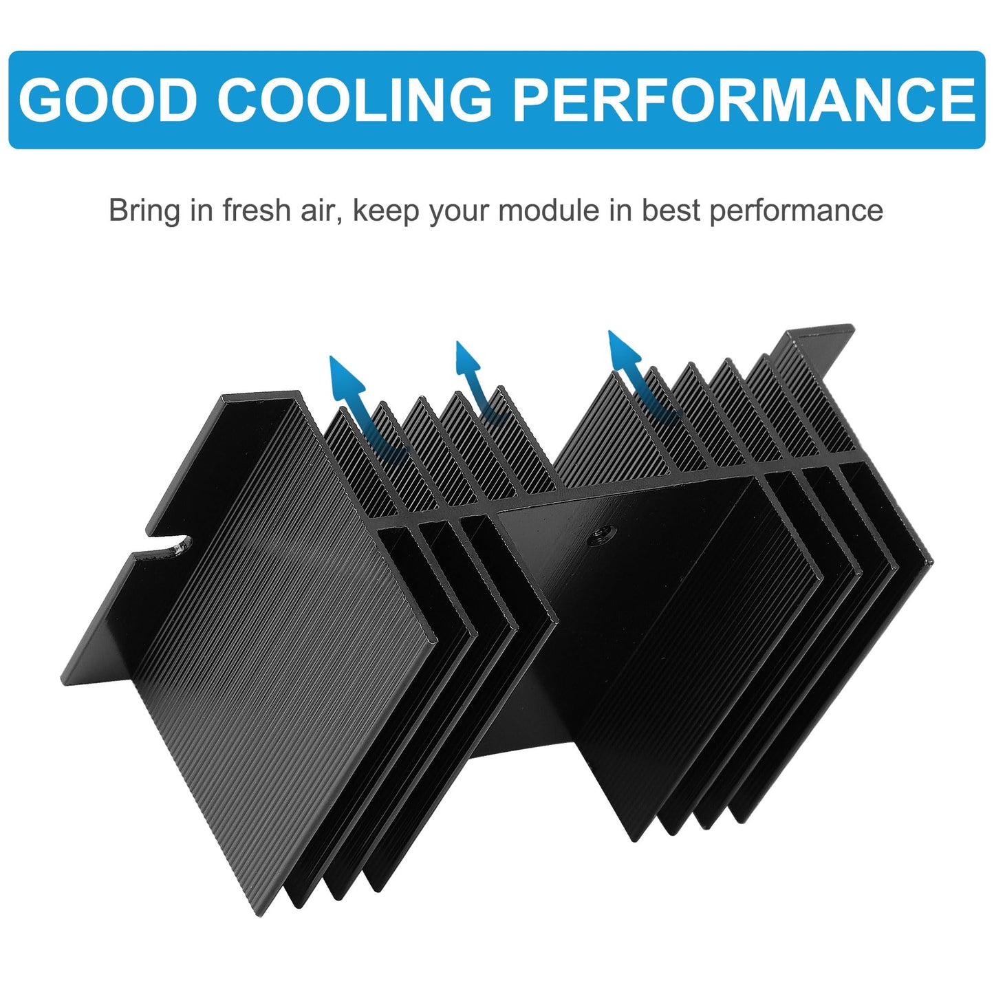 uxcell Black Aluminum Heatsink 4.9" x 2.8" x 2"/12.5 x 7 x 5cm Cooling Fins Heat Dissipation Cooler Heat Sink for Solid State Relay SSR