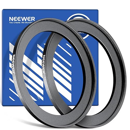 NEEWER 58-67mm Step Up Ring Adapter (2 Pack) with Cleaning Cloth, Ultra Slim Aluminum Alloy Lens Filter Adapter Ring for 58mm Camera Lens to Use 67mm