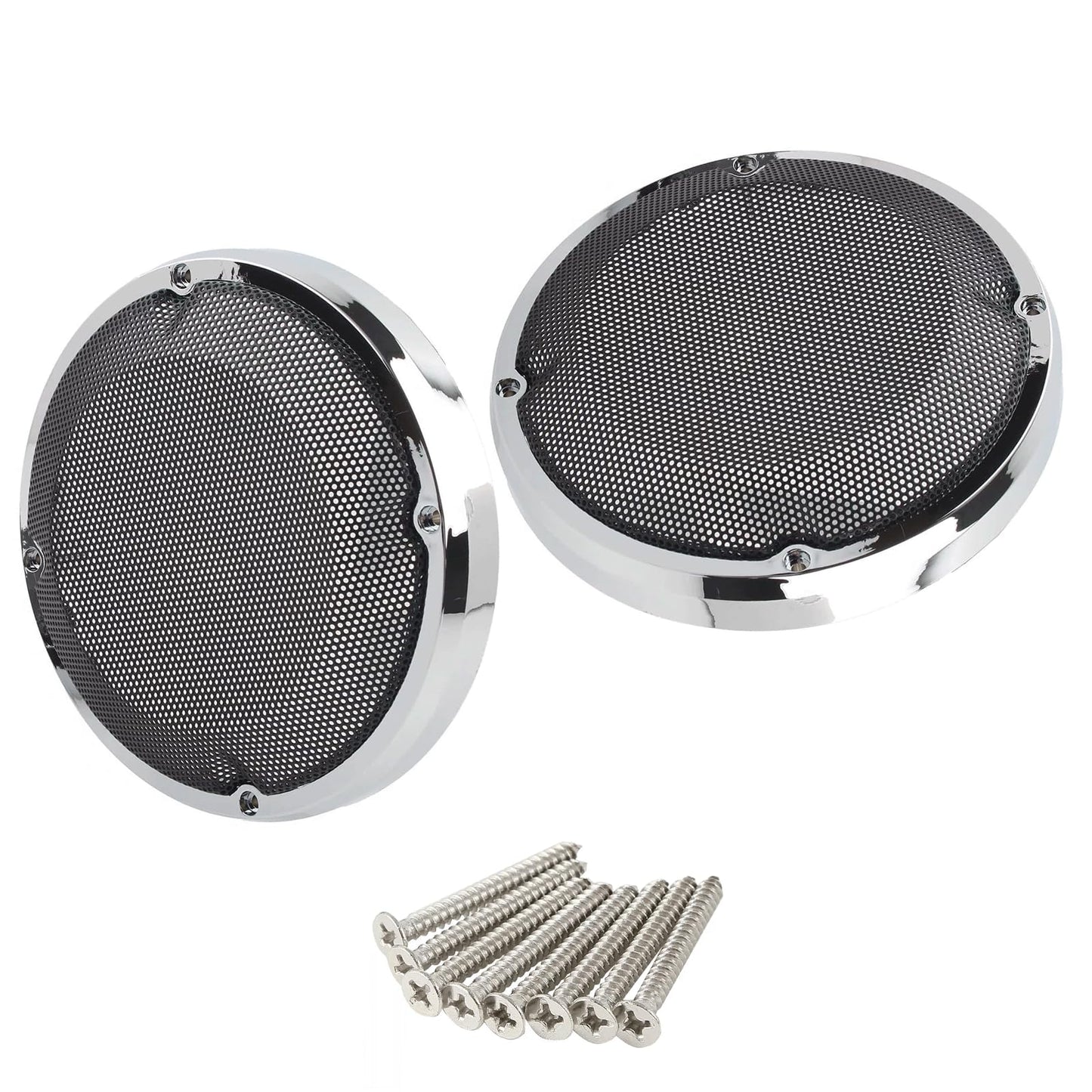 KZMPMT 1 Pair 6.5" Saddlebag Lid Lower Leg Vented Fairing Speaker Grill Cover Compatible with 2014-2023 Harley Touring Road King Road Glide Electra