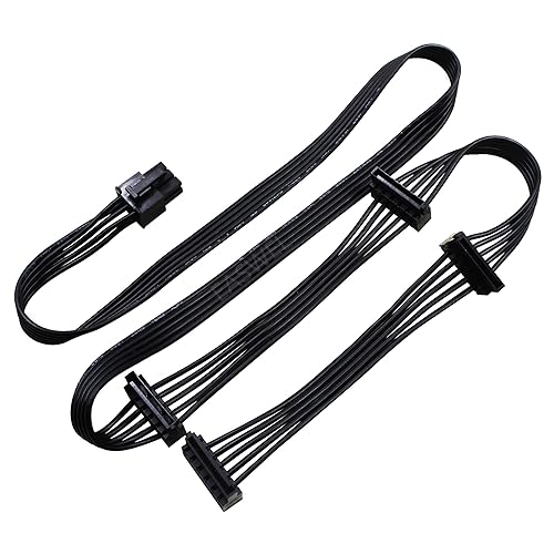 EASWEL 6 Pin to 4X SATA Driver Cable for Corsair hx1200 RM1000X RM850X RM750X