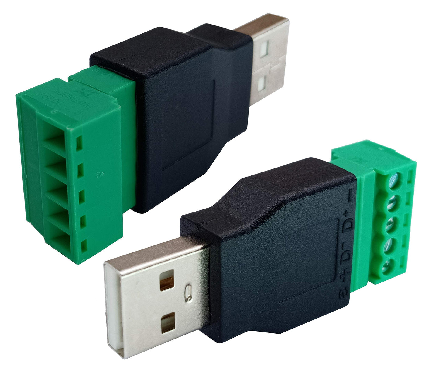 AAOTOKK USB 2.0 A Screw Terminal Block Adapter USB 2.0 A Male to 5 Pin/Way Female Bolt Screw Shield terminals Pluggable Type Adapter Connector…