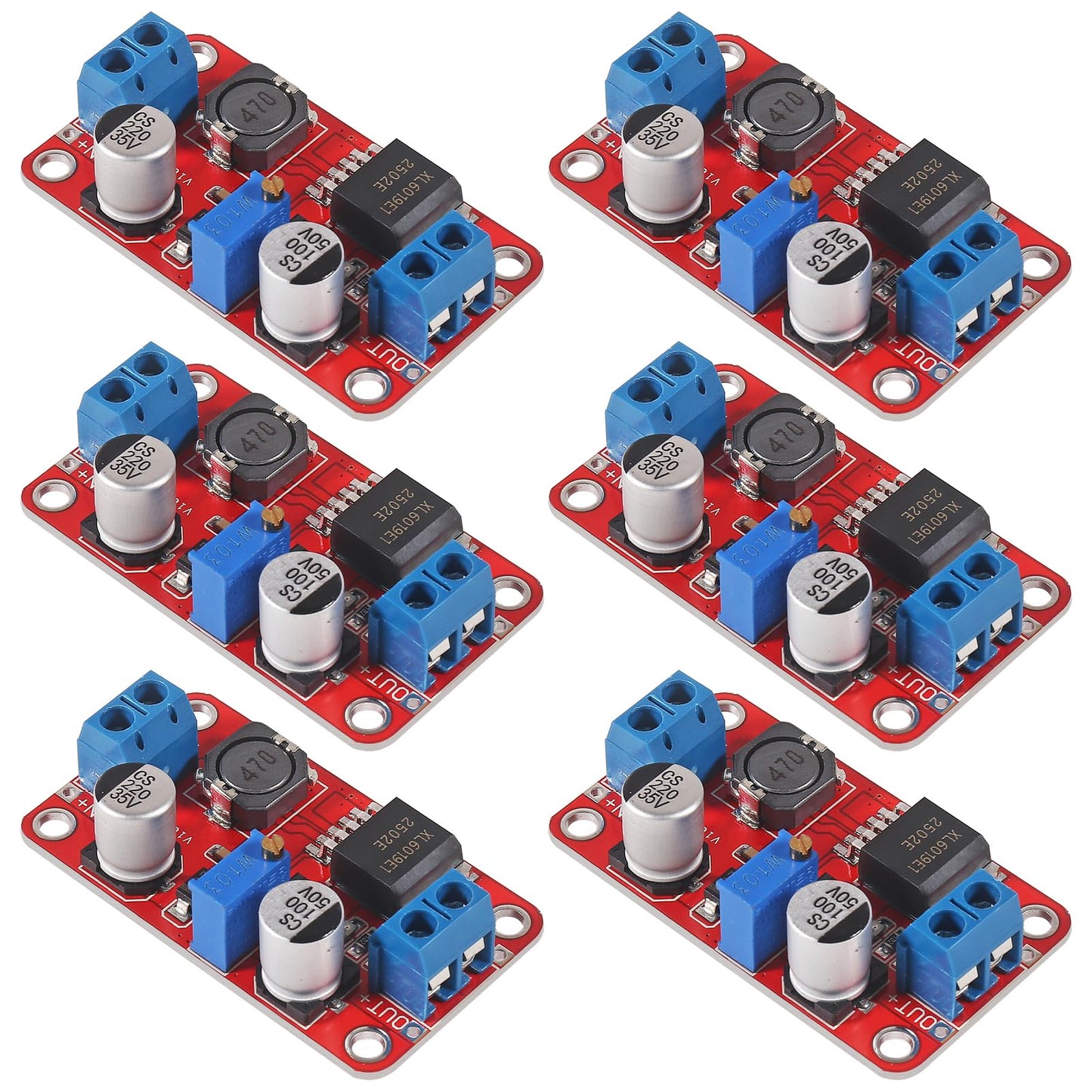 JUZITAO 6PCS XL6019 DC to DC Boost Converter 5A High Power Current Step Up 5V 6V 12V 24V 3-35V to 5-40V Boost Buck Adjustable Voltage Regulator Power…