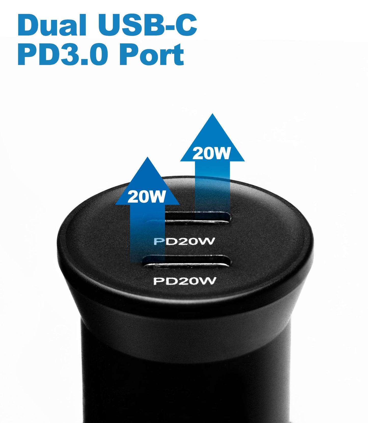 Dual Port 2X 20W Car Charger USB C Car Charger Adapter for Apple iPhone 17 Car Charger, iPhone 15 Pro Max car Charger USB C Adapter