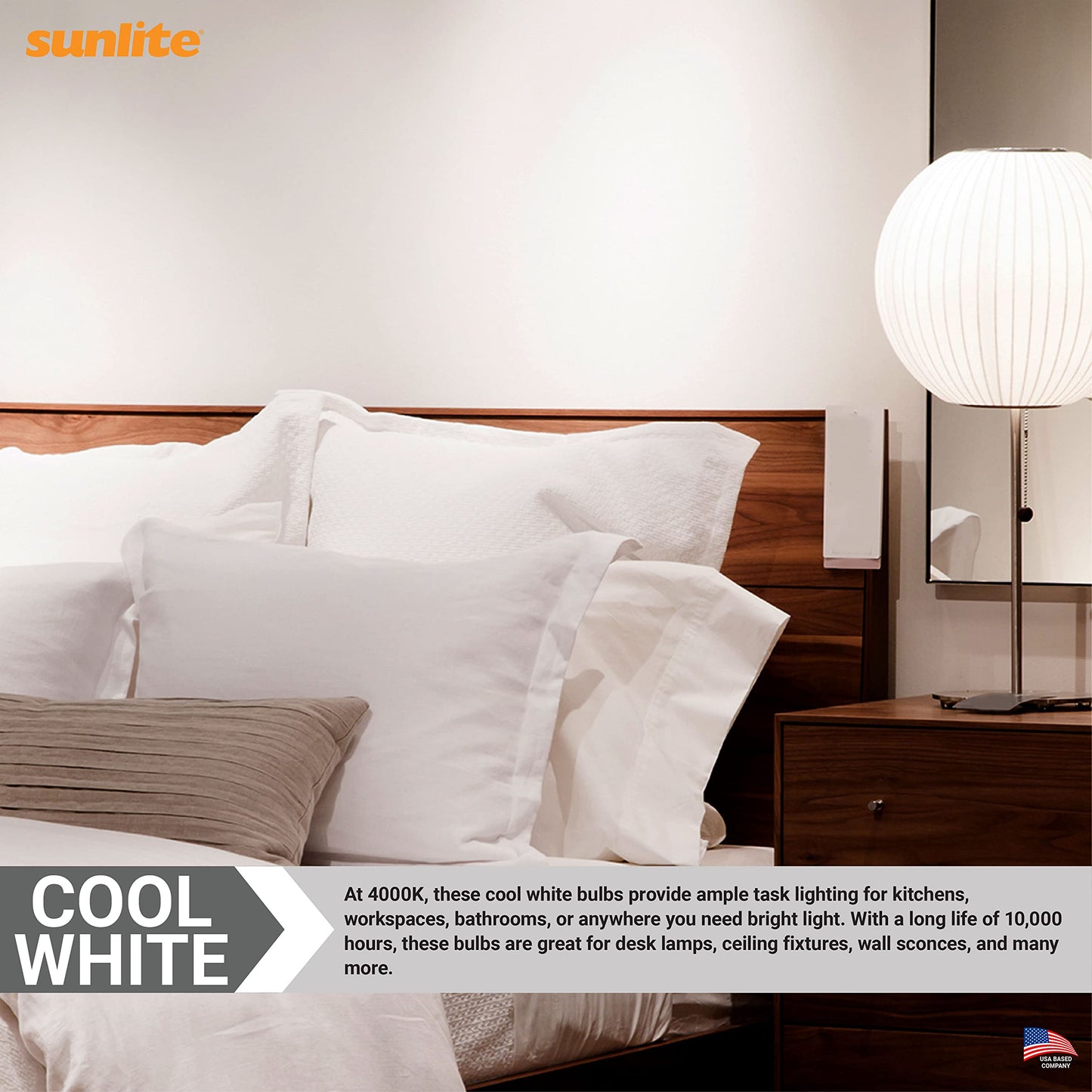 Sunlite 00639-SU Mini Spiral CFL Light Bulb, 9 Watts (40W Equivalent), Medium Base (E26), 500 Lumens, 10,000 Hour Life Span, 4100K Cool White 1 Count