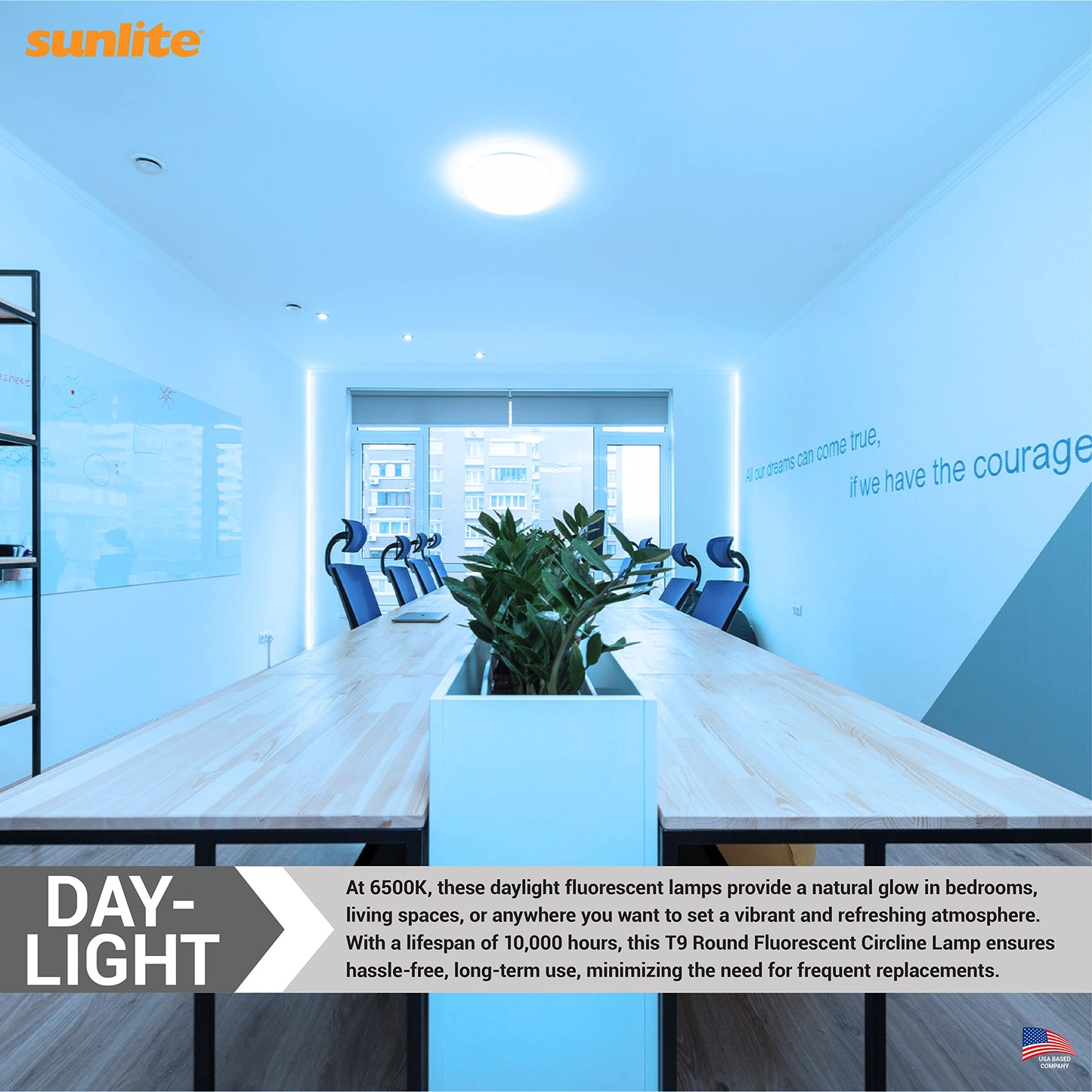 Sunlite FC12T9/DL T9 Round Fluorescent Circline Lamp, 32 Watts, 1750 Lumens, 6500K Daylight, RoHS Compliant, G10Q 4-Pin Base, 1 Pack