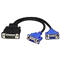 zdyCGTime DMS-59 59-Pin Male to Dual VGA Female Y Splitter Video Card Adapter Cable for Matrox Molex ATI Nvidia Lenovo Hp Dell Computer-10inch