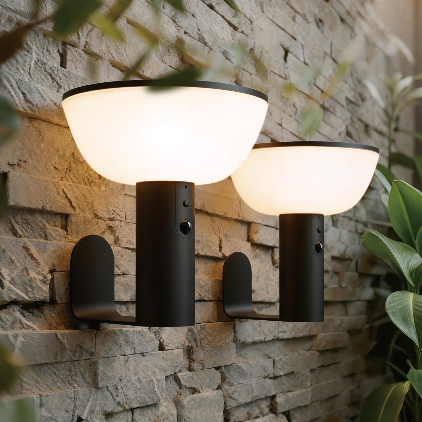 VerLuce Basin Series - Solar Wall Lights - Solar Porch Lights for Outside - PIR Sensor & Three Lighting Modes - Rechargeable Battery Lasts Up to 35