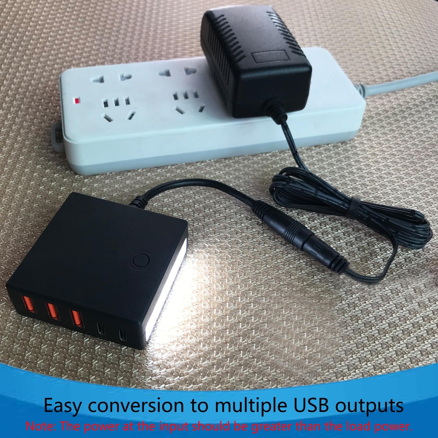 12V 24V to USB 5V Step Down Converter Power Adapter, 12 Volt USB C Charger Multi Port, DC 8V-30V to Type-C 5 Volt 12A 60W Buck Module.