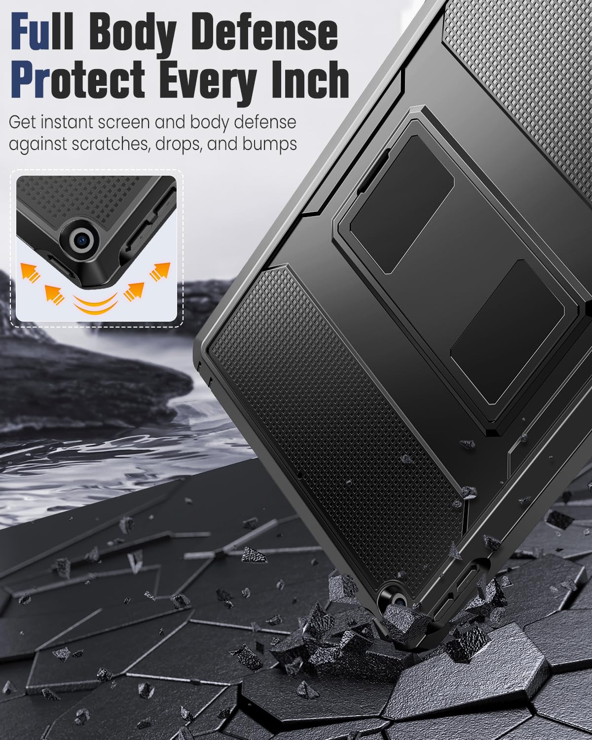 MoKo Shockproof Case Fit 2018/2017 iPad 9.7 6th/5th Generation, Black