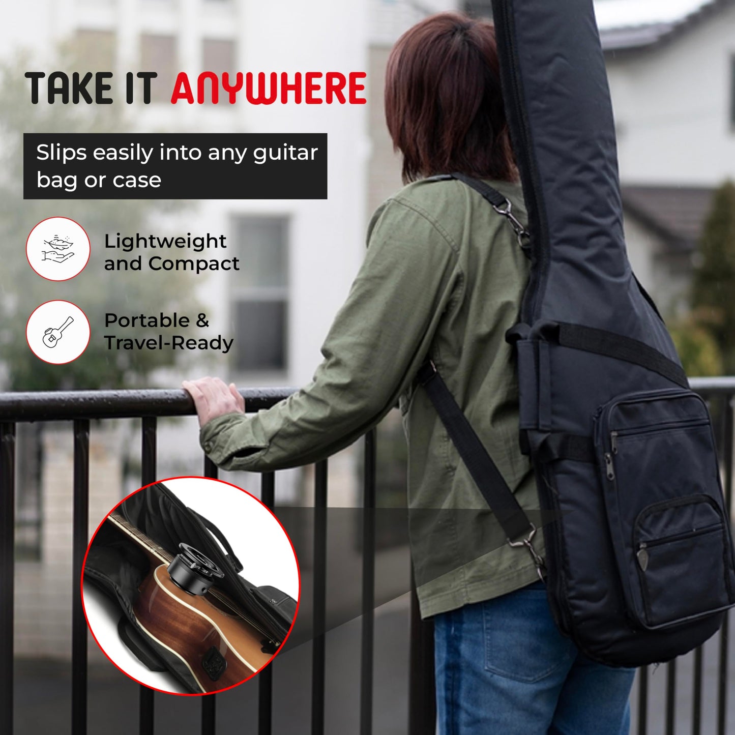 MotivatEM Strum Screen Guitar Phone Mount - Hands-Free Phone Holder with Vacuum Suction for Guitar - Perfect for Watching Tutorials & Tabs - Universal