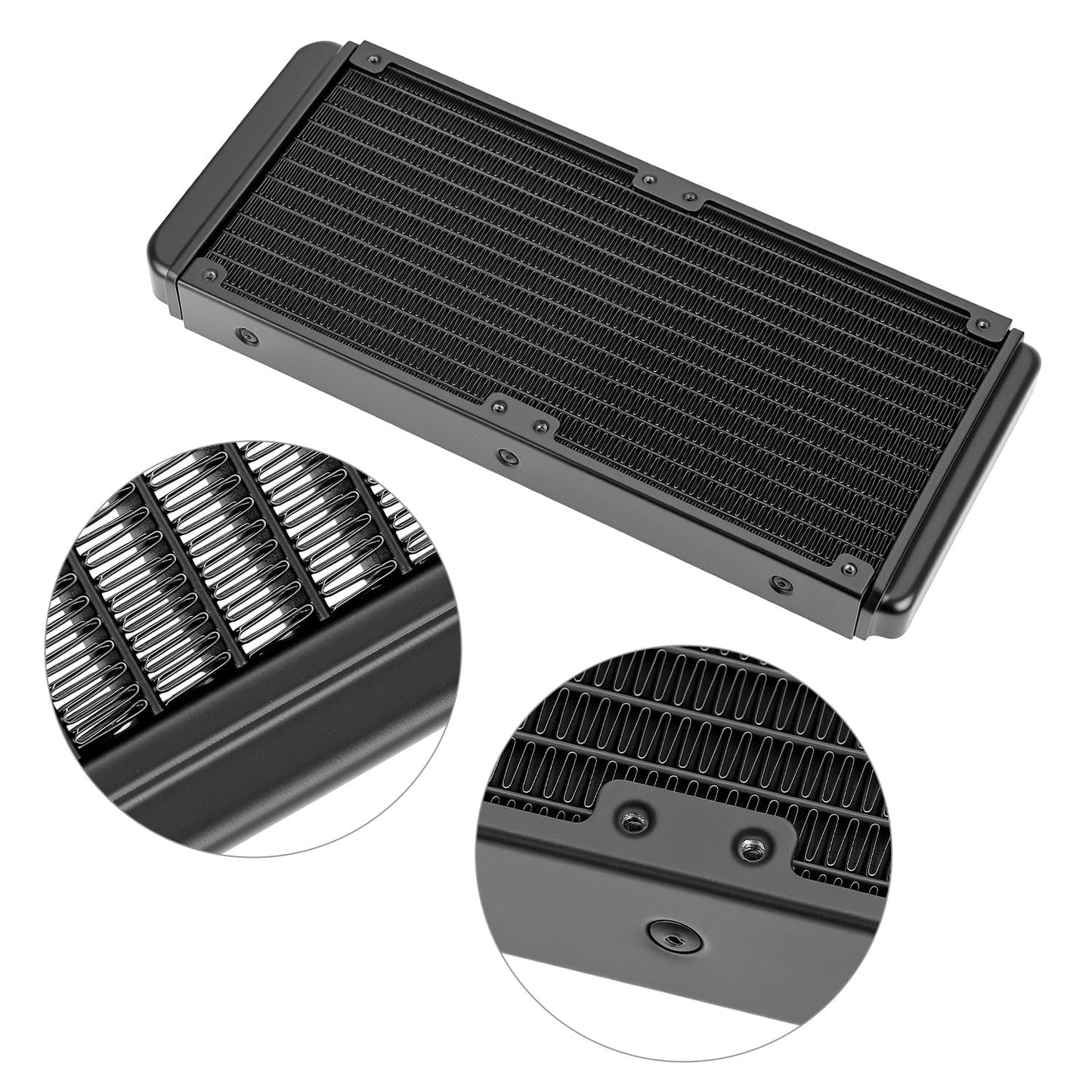 QWORK 240mm Water Cooling Radiator 12 Pipe Pure Copper Fin Heat Exchanger 275x120x30mm for PC CPU VGA Liquid Cooling Industrial Inverters & Laser