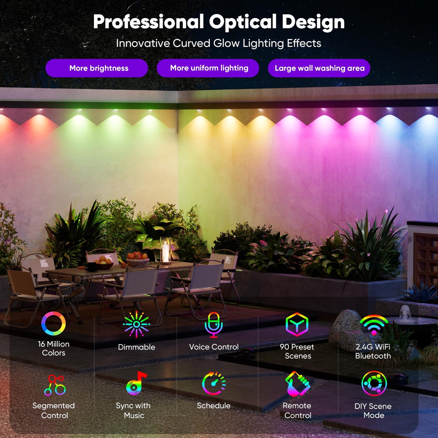Smart Permanent Outdoor Lights for House, 150ft with 72 Smart AI RGB+IC Smart Christmas Lights, 98 Scene for Halloween Christmas All Holiday Decor