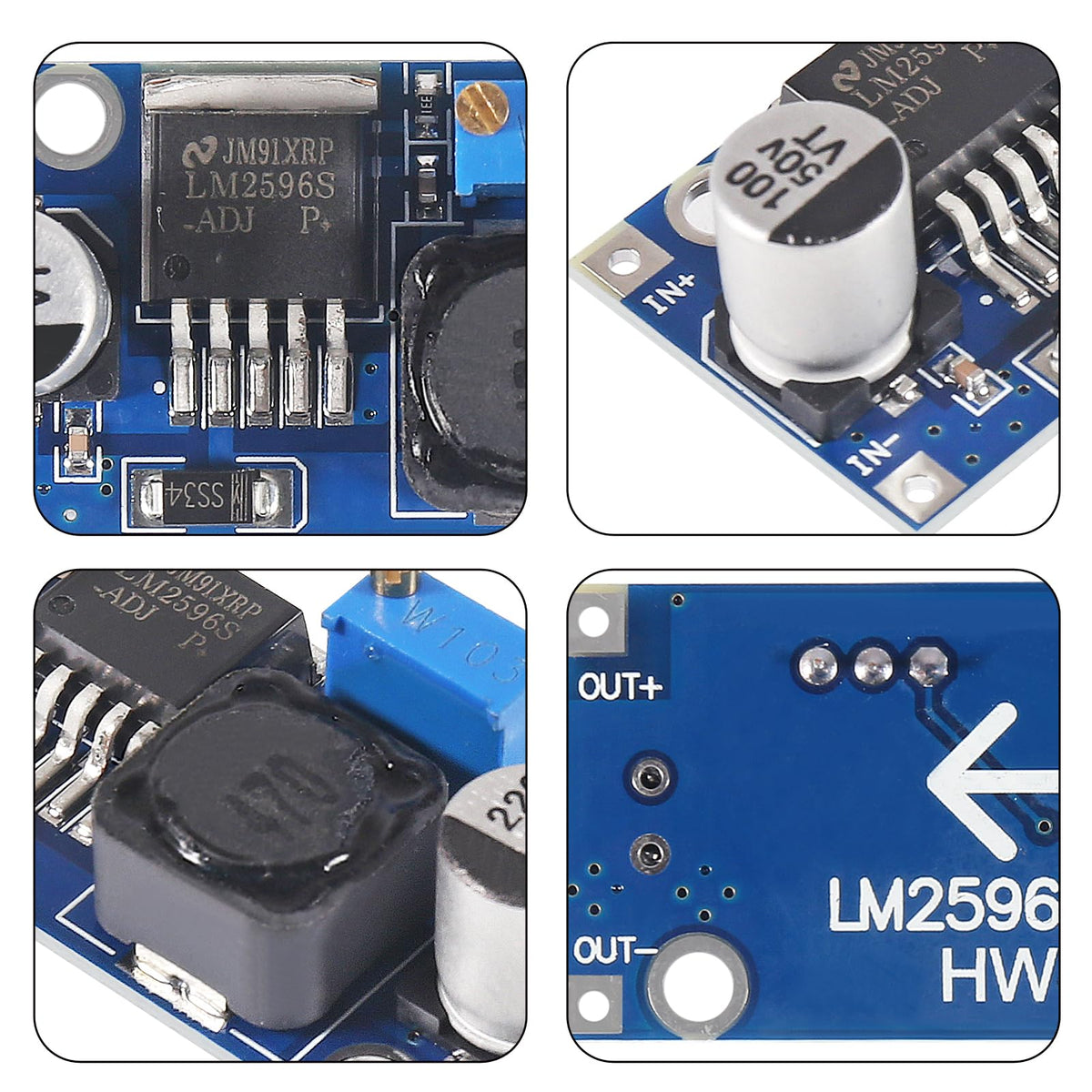 JUZITAO 8 Pack LM2596 DC to DC Buck Converter 3.0-40V to 1.5-35V High Efficiency Adjustable Voltage Regulator Power Supply Step-Down Module