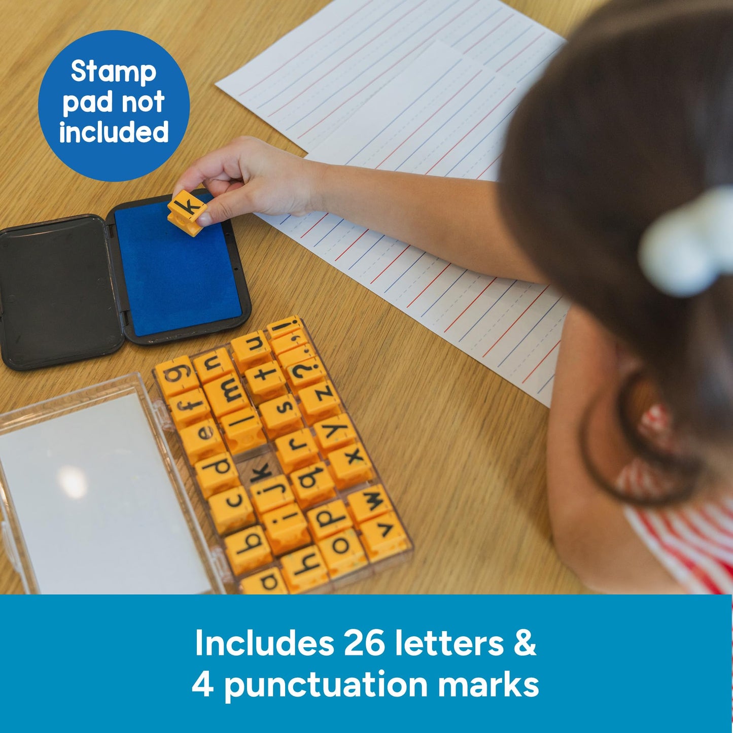 Educational Insights Lowercase Alphabet Rubber Stamps - Letter Stamps for Kids, Set of Teacher Stampers for Classroom, Must-Haves for Teachers, Fine…