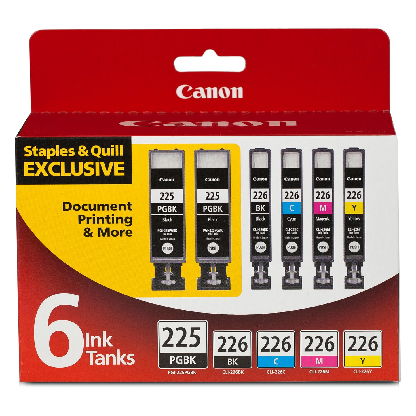 Canon PGI-225/CLI-226 Genuine Six Color Value Pack, Compatible with iP4820, iP4920, iX6520, MG5120, MG5220, MG5320, MG6120, MG6220, MG8120, MG8220