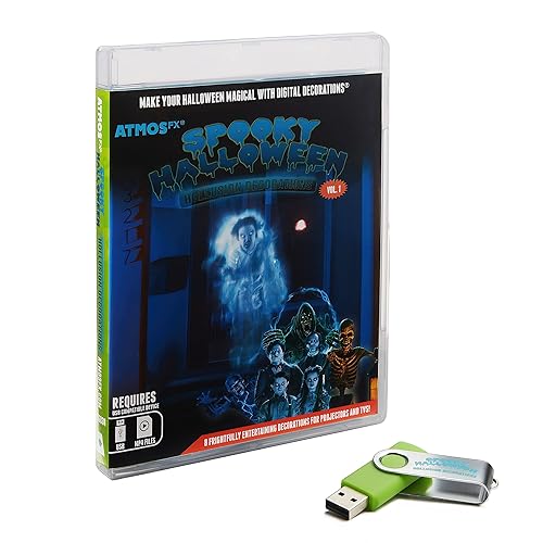 AtmosFX® Spooky Halloween Hollusion Digital Decoration on USB Includes 8 Atmosfx Video Effects for Hallloween