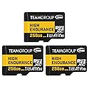 TEAMGROUP HIGH Endurance 256GB 3 Pack Micro SDXC UHS-I U3 V30 100MB/s Designed for Monitoring Stable Durable Long Lasting Flash Memory Card Security