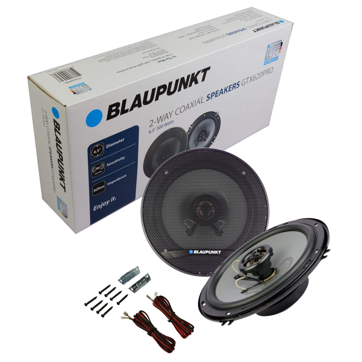 BLAUPUNKT GTX620PRO 6.5" Car Speakers - 300W, 2-Way Coaxial Speakers, 4 Ohm, Full Range 90Hz - 18kHz (2pc)