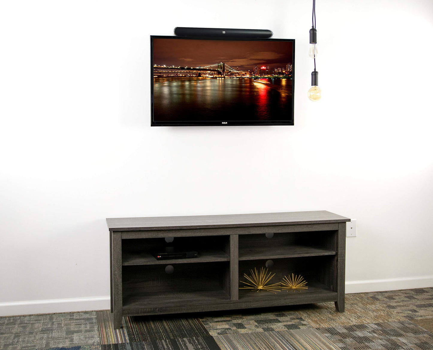 VIVO Universal Sound Bar Steel Bracket Speaker Mount Above or Below Wall Mounted TV, Fits Behind 23 to 65 inches Screens, 33 lbs. Capacity