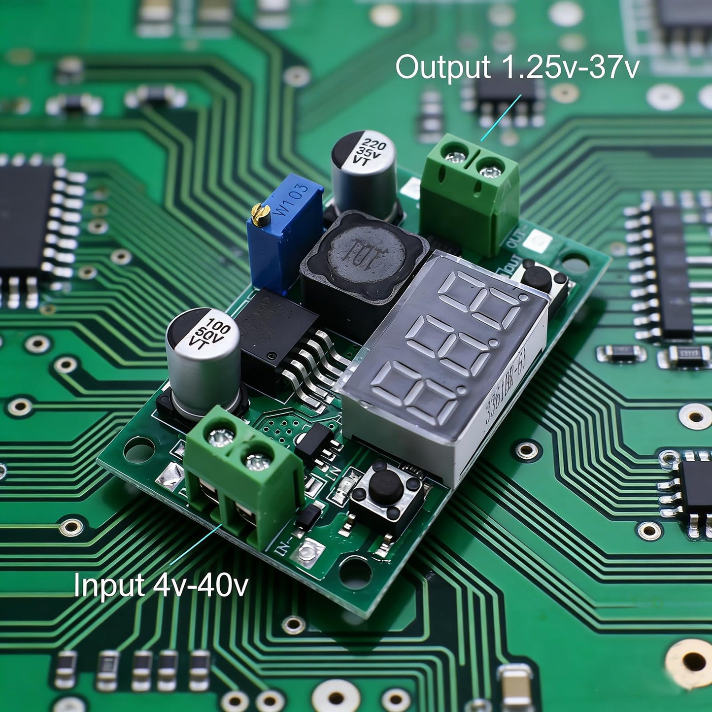 2PCS LM2596 Green Board Double Button 2PACK LM2596 Buck Converter Step Down Adjustable Voltage Regulator DC 4-40V to 1.25-37V Buck Converter with LED…