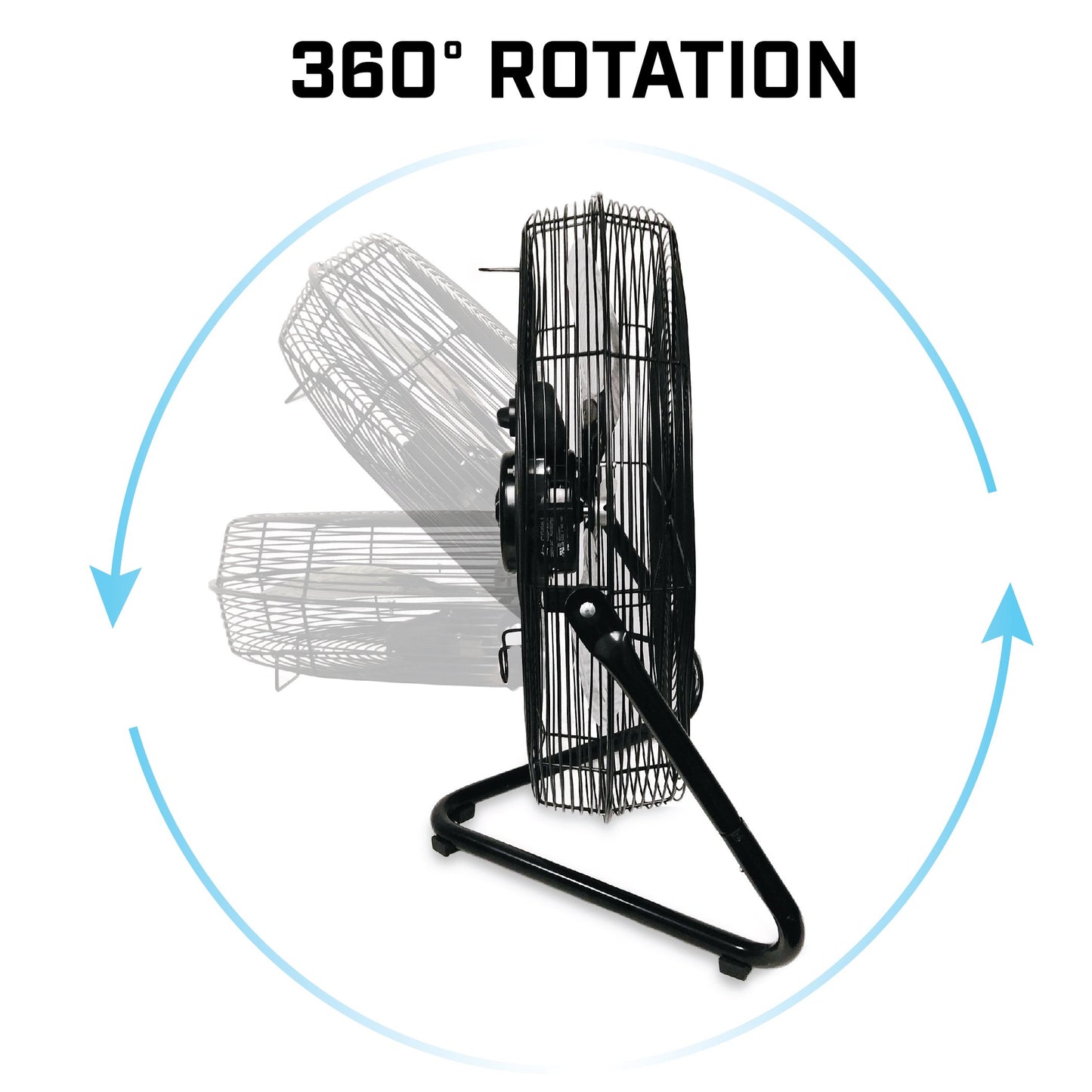 B-Air Firtana 20" High Velocity Electric Garage Floor Fan for Industrial and Home Use with 3-Speeds and Tilt Adjustable Fan Head, SAFF-20, Black