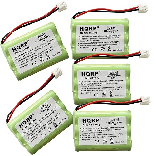 HQRP Phone Battery 5-Pack Compatible with VTech 89-1323-00-00/8913230000 / 891323, 2465, 6765, 6772, 6773, 6775, 6783, 6785, 6822, 6897 Cordless