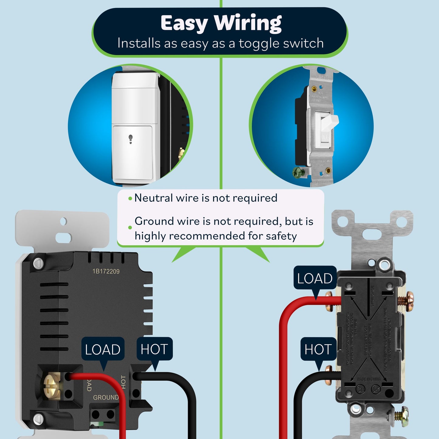 TOPGREENER PIR Motion Sensor Light Switch, Occupancy & Vacancy Motion Sensor Switch, ???????????????? ?????????????? ???????????? ????????, No Neutral Wire, Single Pole
