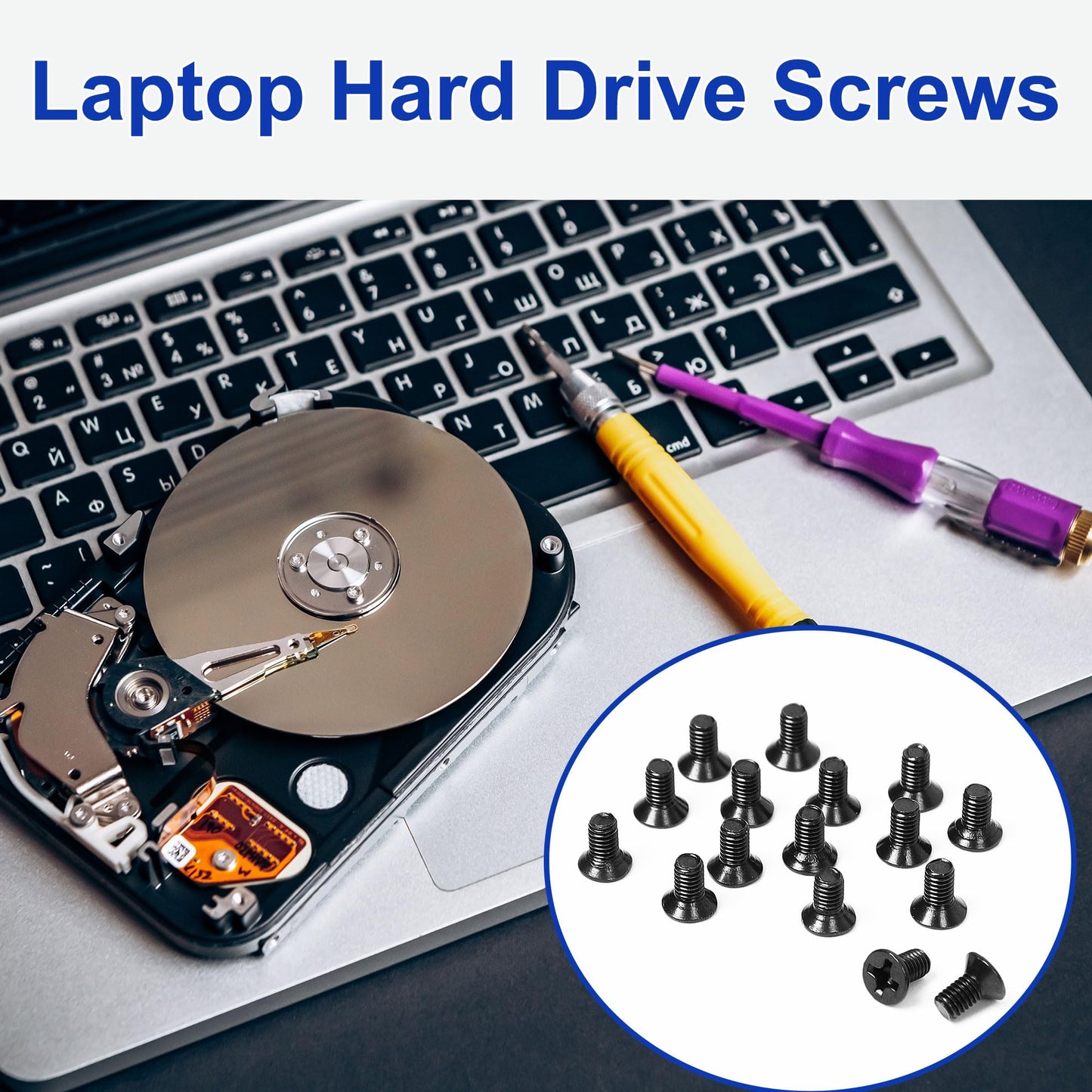uxcell 50 Pcs M3 x 4mm Screws Replacement Black for Laptop Hard Drive