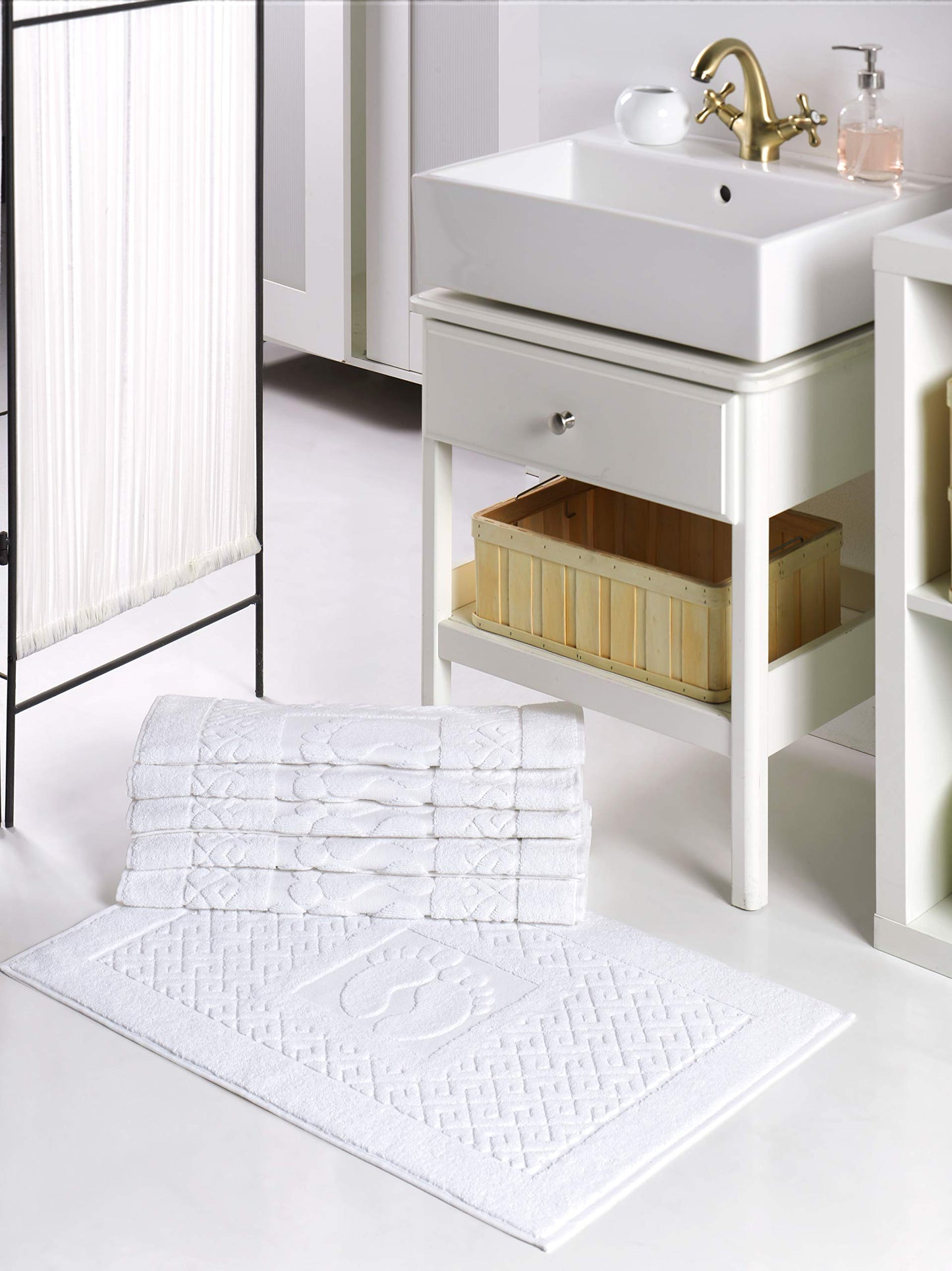 ASTREA TEXTILES Bath Rug Bathroom Floor Mats - Washable Bathtub Shower Sink Floor Towels - 100% Turkish Cotton Bath Mat Towels (6)