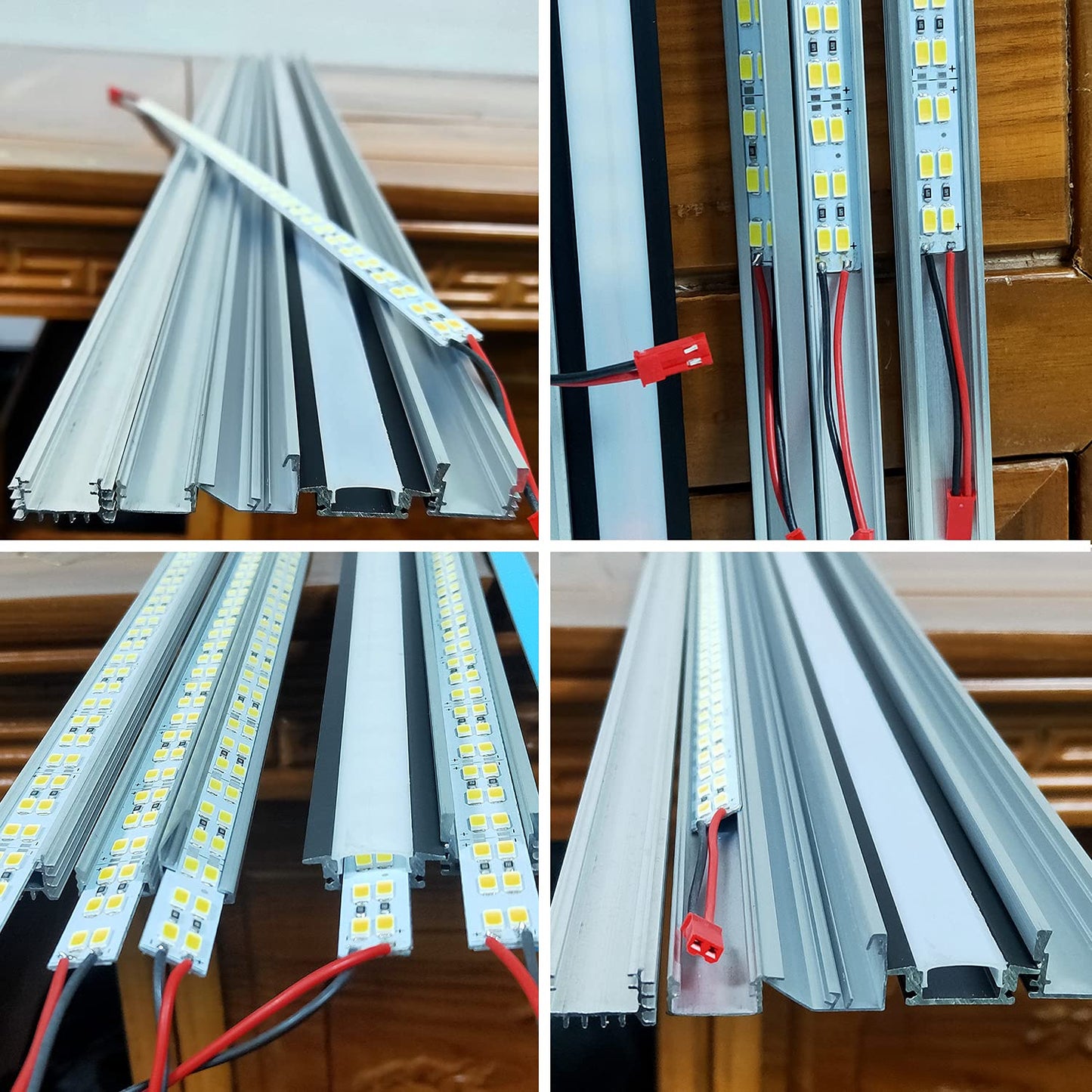 ICIH Under Cabinet LED Light 10Pack 12v LED Light Strip Rigid Super Bright White 6000K SMD5630 9W 84LED Double Row 0.5m/20in for Kitchen