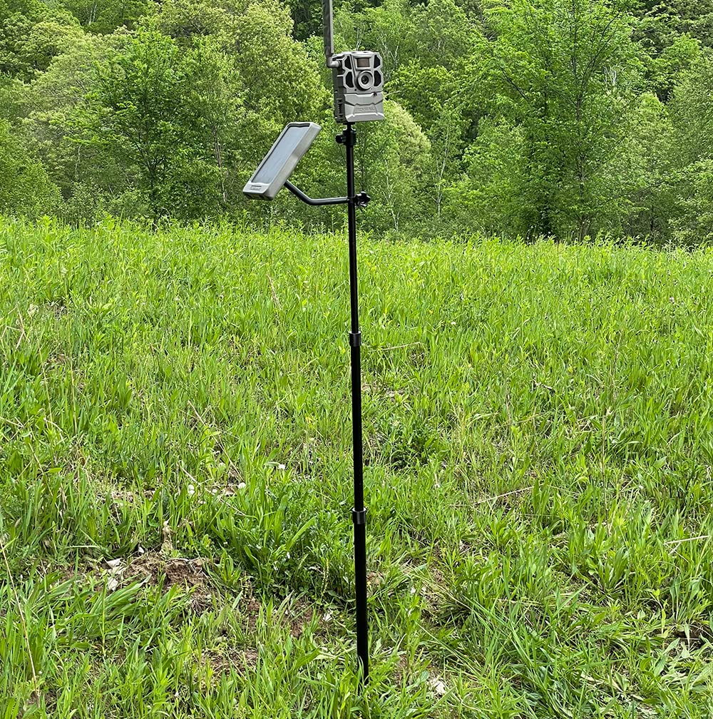 TACTACAM Reveal Adjustable Camera Stake with Solar Panel Mount, Fits All Outdoor Trail Cameras and Cellular Cameras with 1/4" 20 mounts