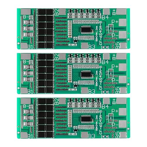 3Pcs 6S 18650 Li-Ion Lithium Battery PCB Protection Board 24V 40A Solar Lighting BMS PCB with Circuit Balanced Protection Module Cell Charging Module…