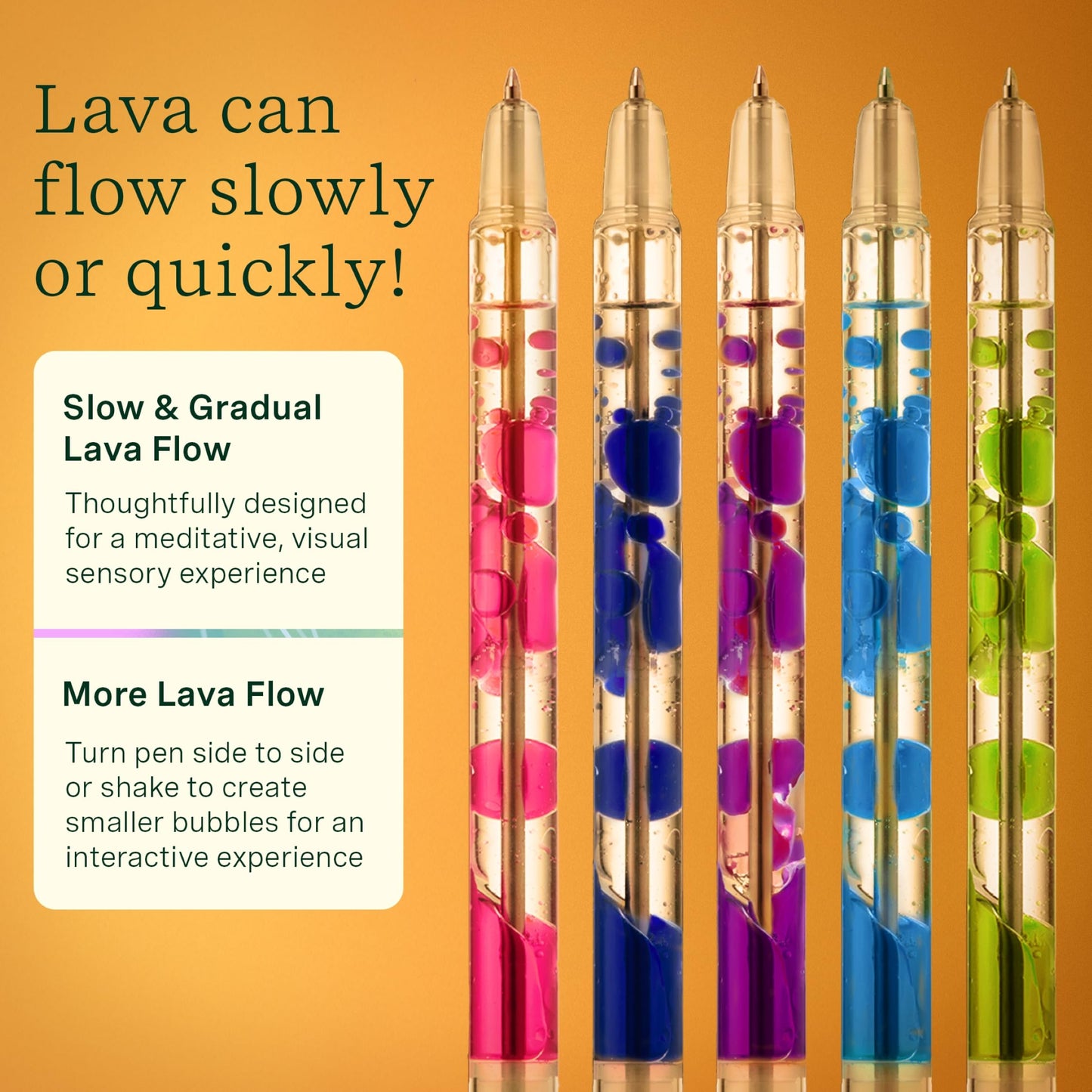 Lifelines Scented Lava Gel Pen Set, 2-Pack (Blue & Red) - 0.7mm Colored Gel Pens Infused with Scented Essential Oil Blends & Mesmerizing Lava - School