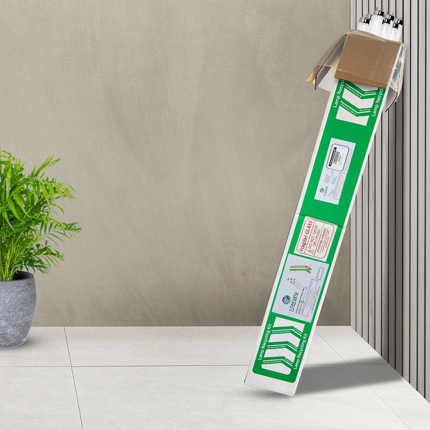 EZ on the Earth - Recycling Box for Straight Lamps - Prepaid | Mail Back Recycle Kit that Holds up to 61 x T12 Tube Lights or 132 x T8 Fluorescent